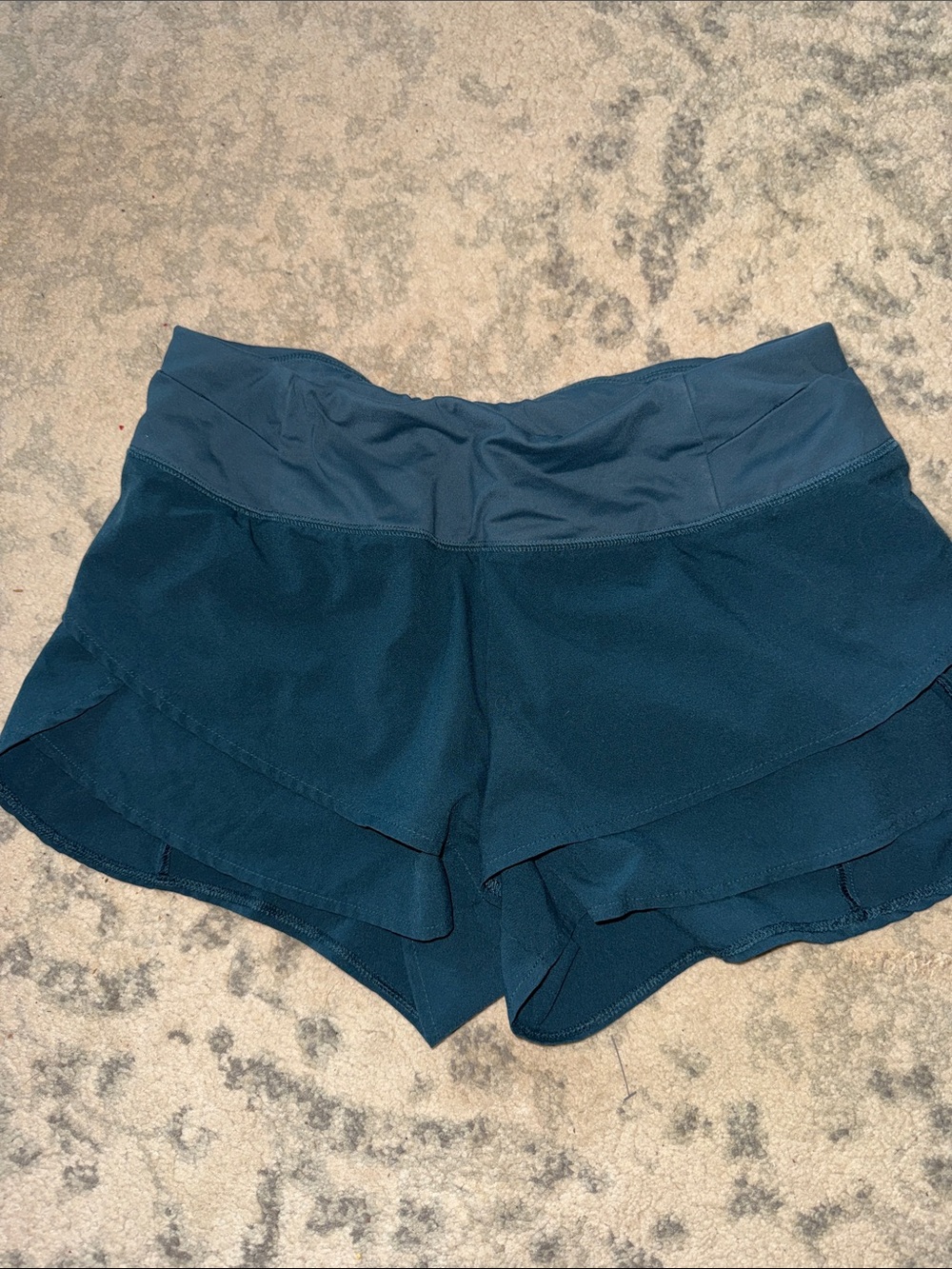 CALIA by Carrie Underwood Teal Layered Workout Shorts